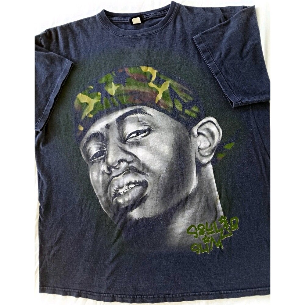 Vintage 2004 Soulja Slim Portrait Rap Tee Single Stitch Changes Tag 1XL No Limit